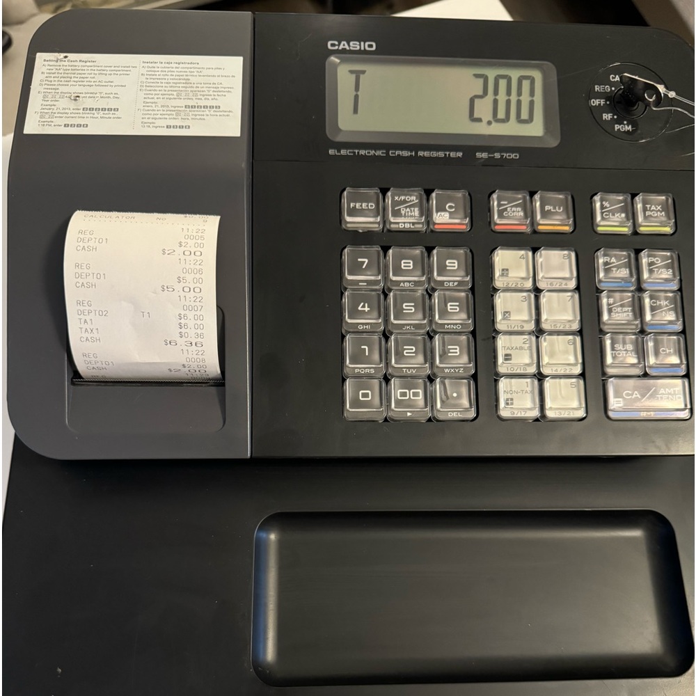 Casio s700 cash register with all keys